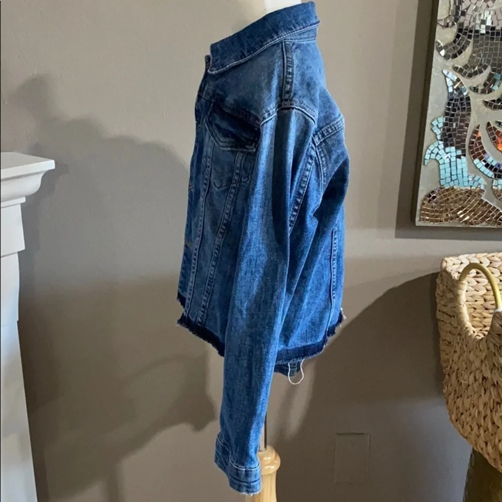 DL1961 Manning Mid Wash Denim Raw Hem Jacket